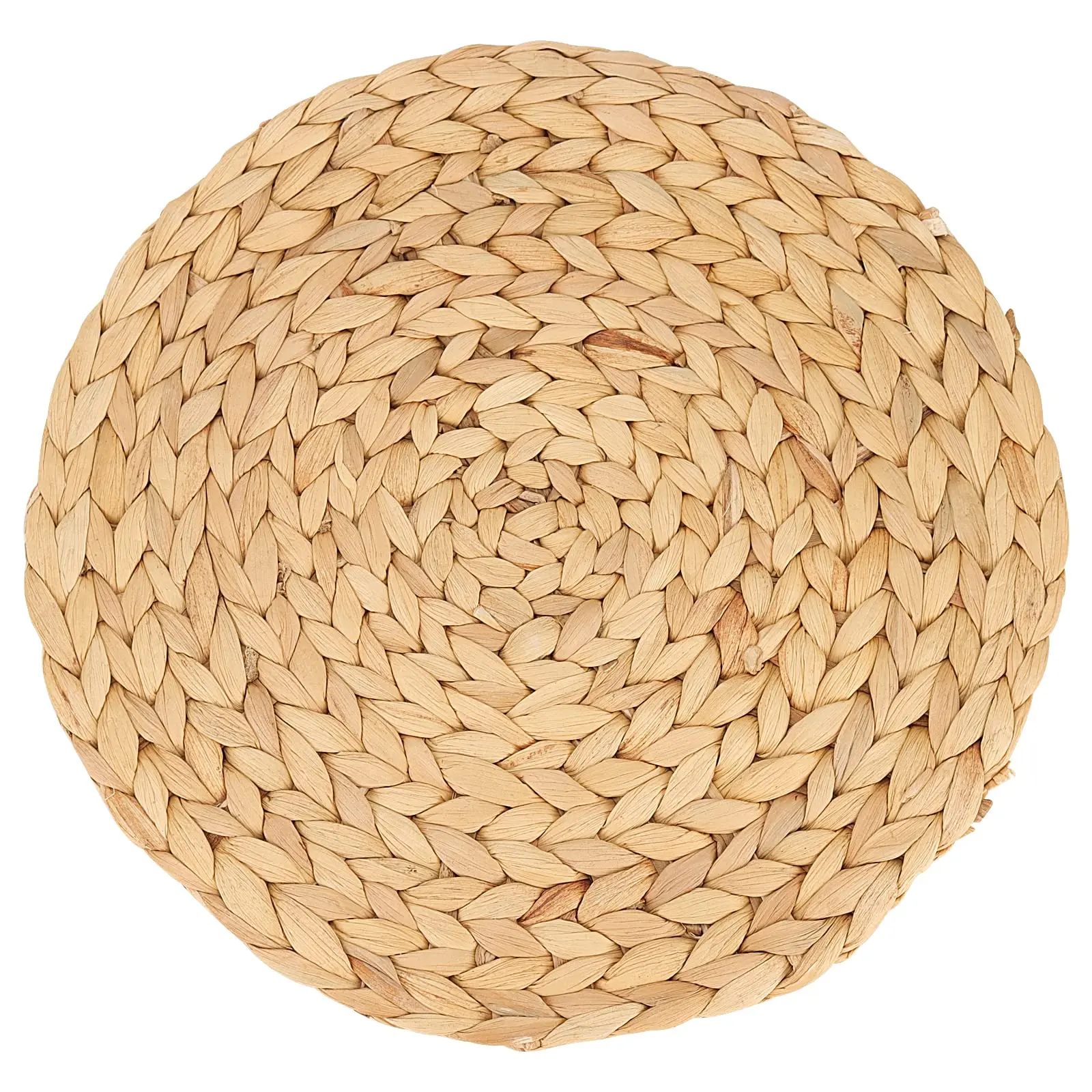 Wholesale Custom Natural Woven Water Hyacinth Placemats Seagrass Thick Rattan Round Non-Slip Handmade Braided Dinner Tablemat