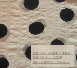 100 cotton voile  gauze  crinkle  printed  fabric  jddah cotton polka-dots print seersucker fabric for clothing