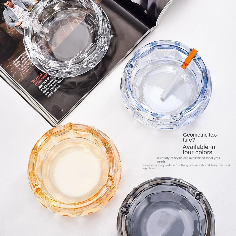 Christmas new KTV bar home ashtray room glass transparent classic round small