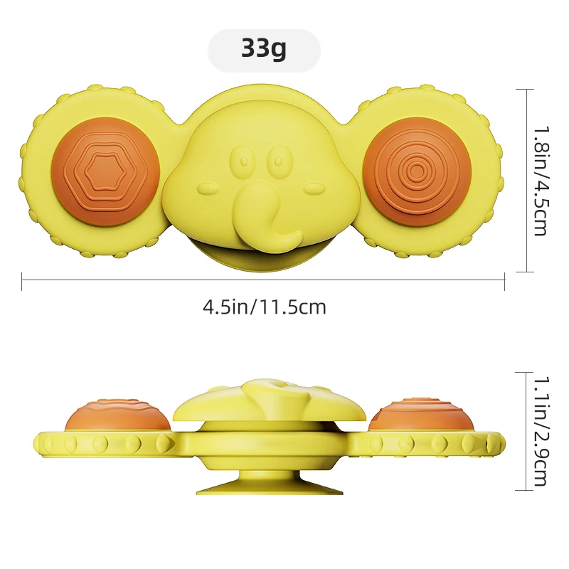 Cute Silicone Suction Cup Spinner Toys Baby Fidget Spinner Toy Spinning Toys Boy Girl BPA Free Baby Teething Joy