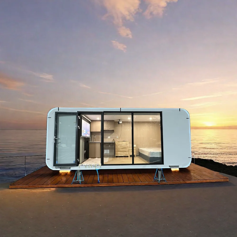 Contemporary Design Prefab House Tiny Smart Space Capsule Living Unit Pre-Made Modular Prefabricated Apple Warehouse Cabin Home