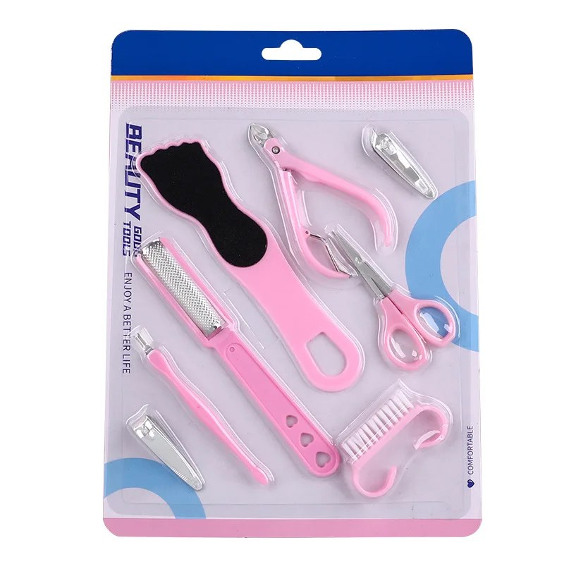 Wholesale Travel Nail Care Kit With Stainless Steel Fingernail Clippers Pedicure Toenail Trimmer Nail File Tweezers
