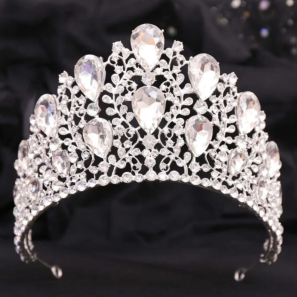 BELLEWORLD H1412 alloy royal toyota crown fashion rhinestone crystal baroque birthday tiara pageant crowns for queens