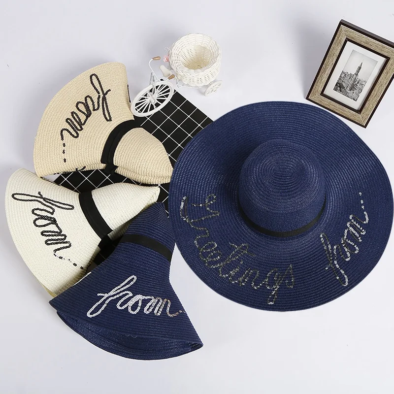 SUN Umbrella Bulk Floppy Charm Straw Hats Chinese China Supplier Wholesale Embroidery Oversized Summer Foable Beach Large Youth