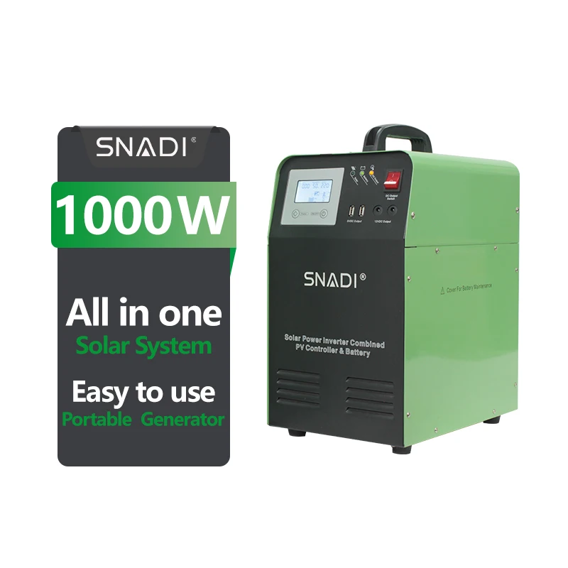 SNADI 1KW off grid  camping portable solar power systems generator kit energy storage lithium  battery system
