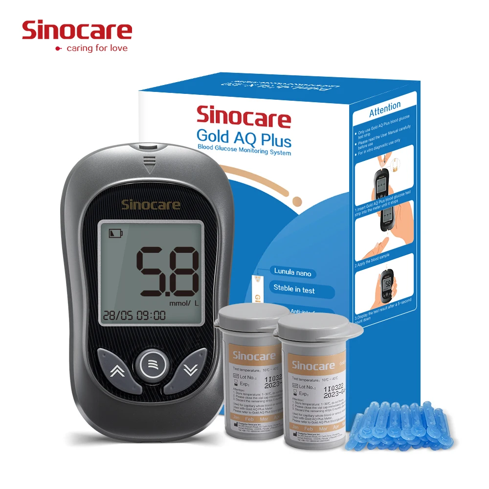 Sinocare Glucometer Kit Glucometro Glucose Monitor Test Meter Blood Sugar Measuring