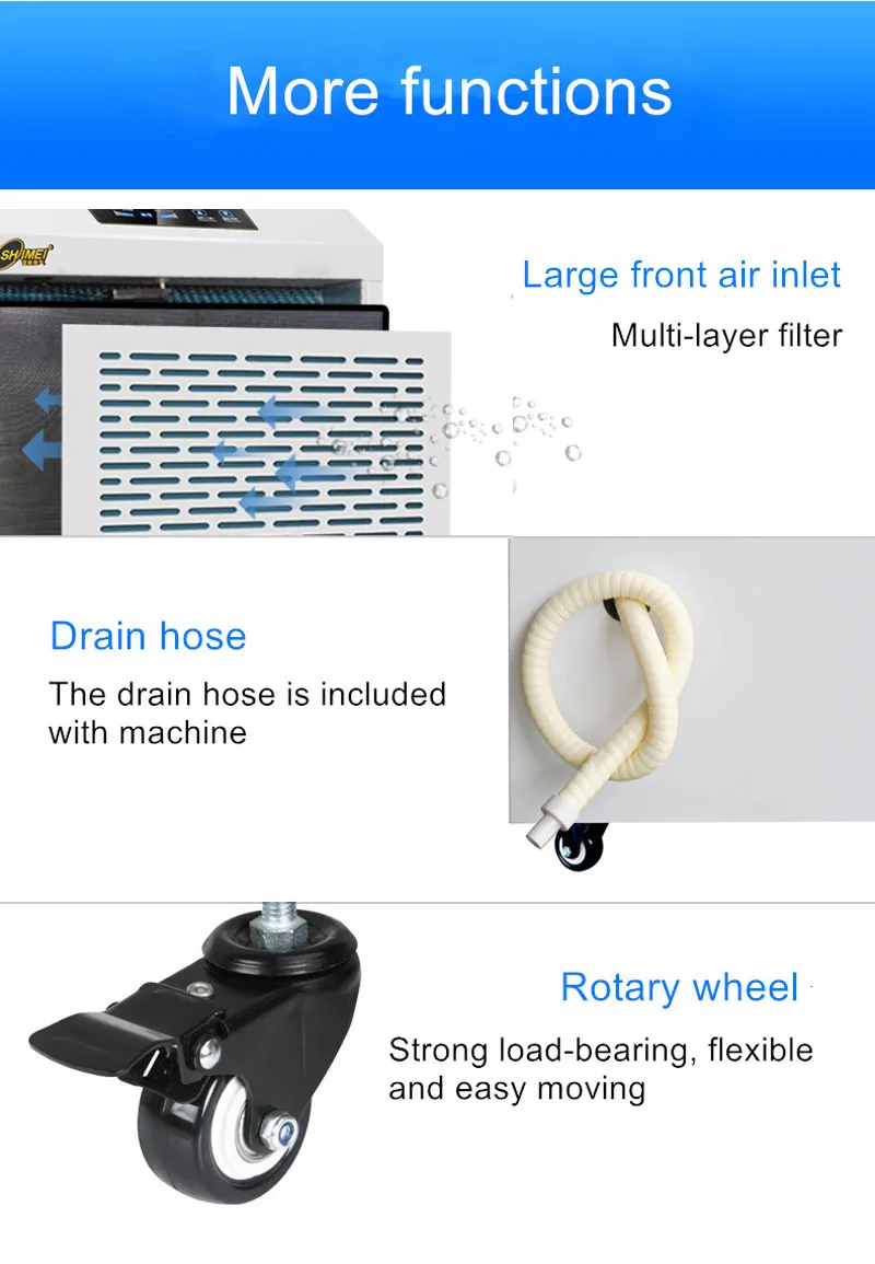 Industrial Refrigerative Dehumidifier 60hz 90 Liters Per Day for Warehouse