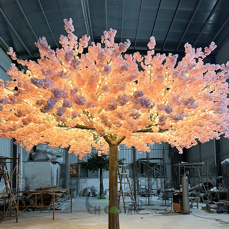 Wholesale Indoor LED Big Large Cherry Blossom tree Decoration Led Artificial Light Tree With Lights