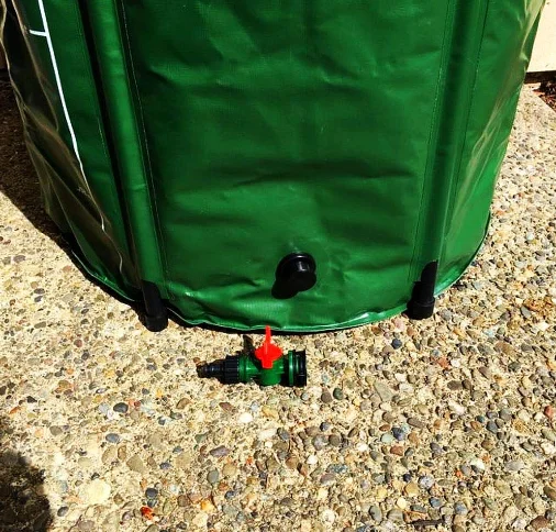 Portable Rain Barrel Water Collector Tank Collapsible Runoff 66 Gallon