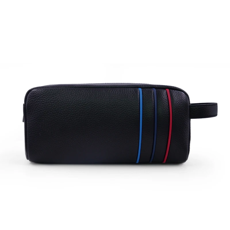 Black anti-theft Real leather Fingerprint unlock Customize  Smart Clutch   Bag   for Men