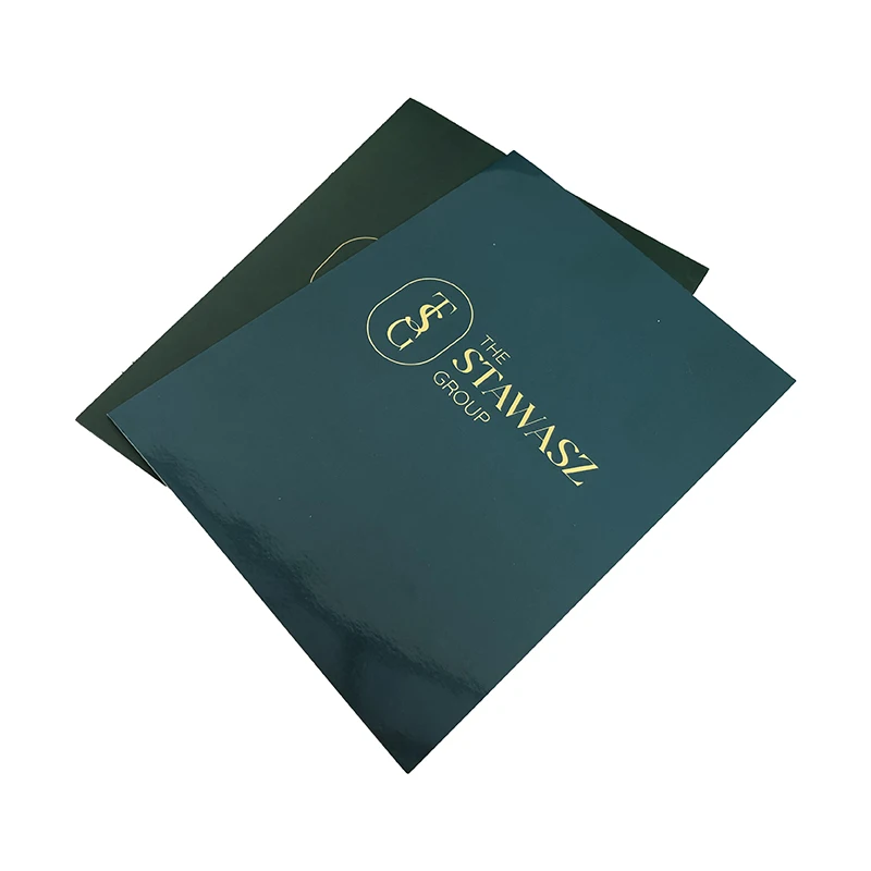 High Quality Custom LOGO Gold Foiled File Folder with Pocket  Printing Document Presentation File Storage