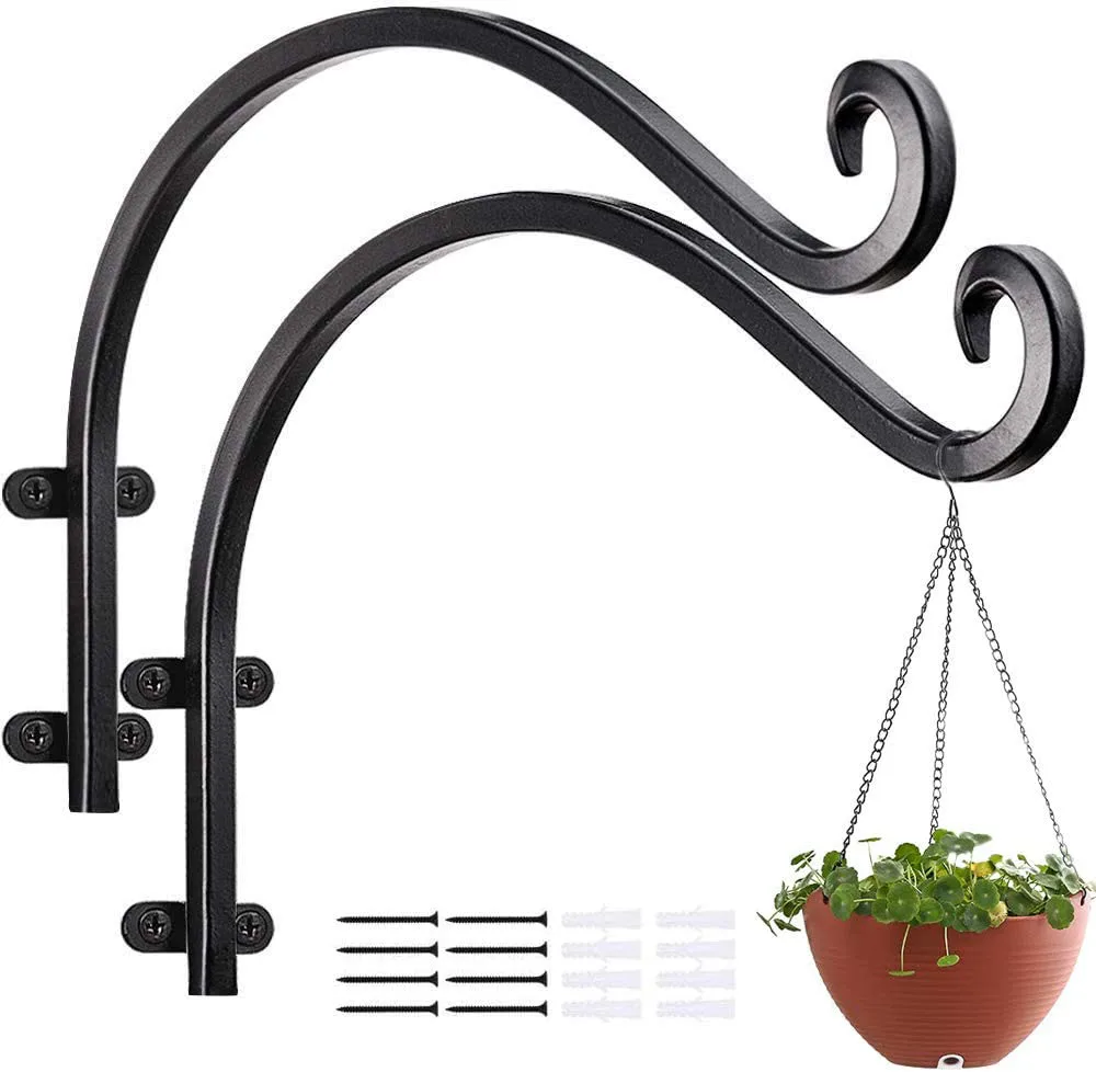Wall Plant Wind Chime Hanger Outdoor Lantern Hooks Hanging Plants Bracket Indoor Deck Bird Feeder Hangers Railing Brackets