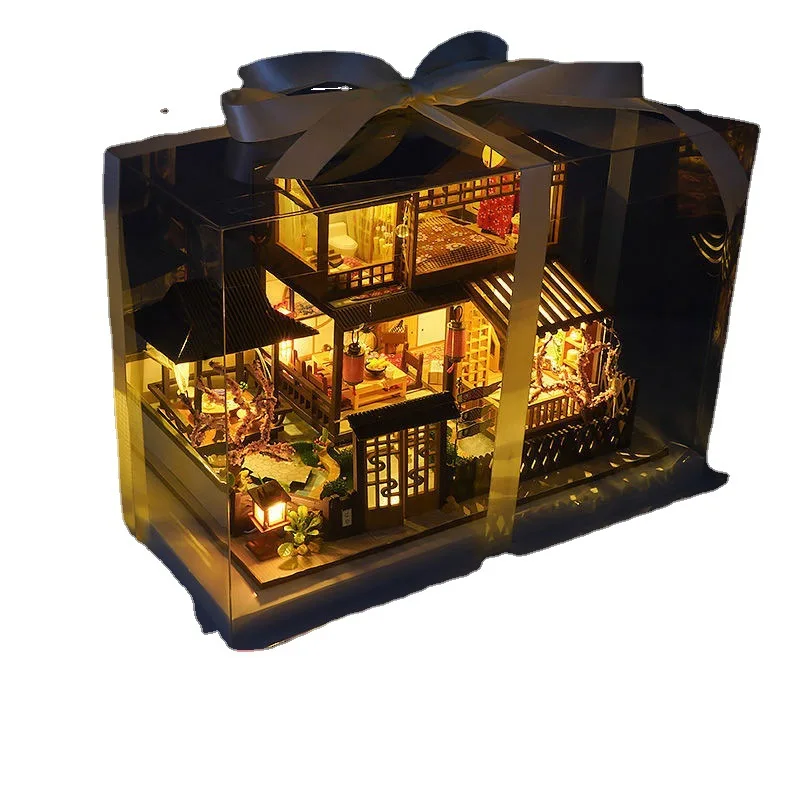 New Arrival Miniature Gift Doll House Wooden houses Miniature Diy Doll house Furniture Toy Kid Gift