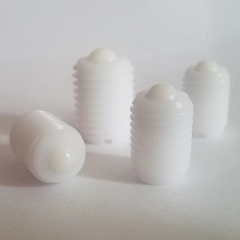 ZBCSBJJ POM Slotted Head Plastic Ball Rollers Plunger with Set Screw Bolt Without Spring M6-20