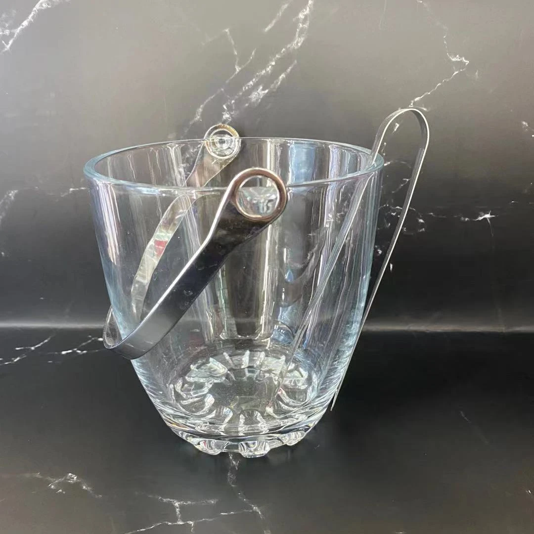 
The transparent ice bucket with handles and clamps for wine/beer bucket 