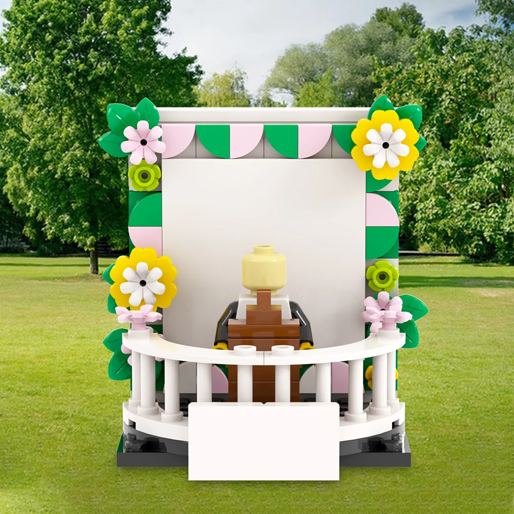 wholesale city Series Wedding scene White Arch MOC MOOXI MOC4095 blocks & model building toys bricks promotional toys