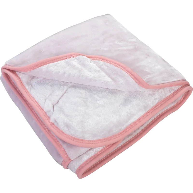 OEM Design Solid Embroidery 2 Plys Flannel Fleece Baby Blanket Sherpa Fleece Kid Children Warm Polyester Fabrics Throw