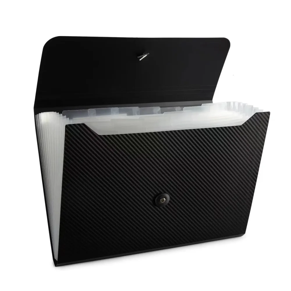 Хит продаж черный 7 карманов расширяющаяся папка для файлов премиум-аккордеон органайзер гладкие папки хранения