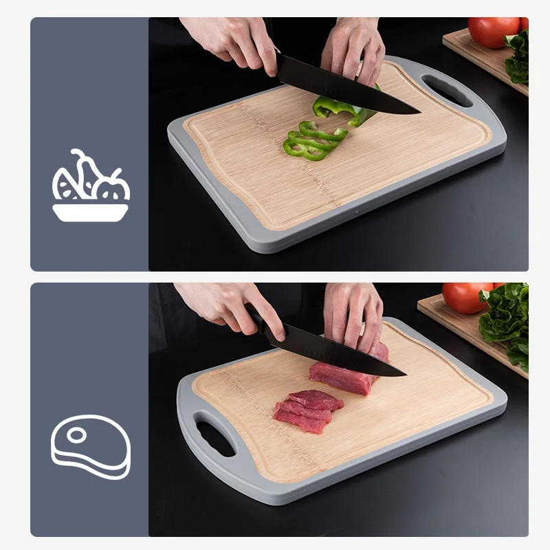 Best Organic Two Sides Bamboo Cutting Board With Juice Groove For Meat Cheese Bread And Vegetables