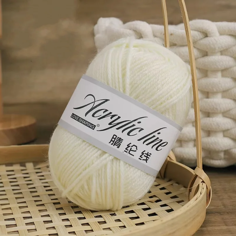 Wholesale 100% Acrylic Yarn For Hand-Knitted And Crochet 4 Ply Yarn Crocheted Slippers Cushion Doll Carpet Blended Yarn