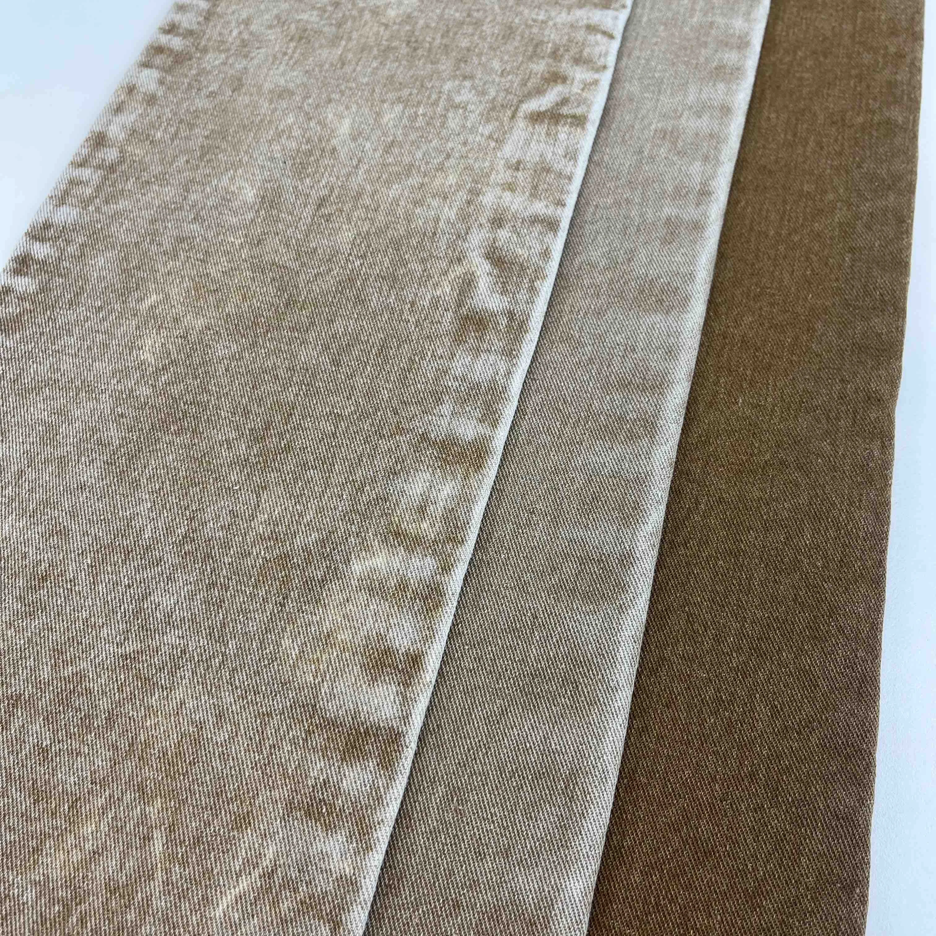 Khaki Coloured Denim Fabric 100%Cotton Color Options For Jeans Men With Recycle Denim Material Fabric