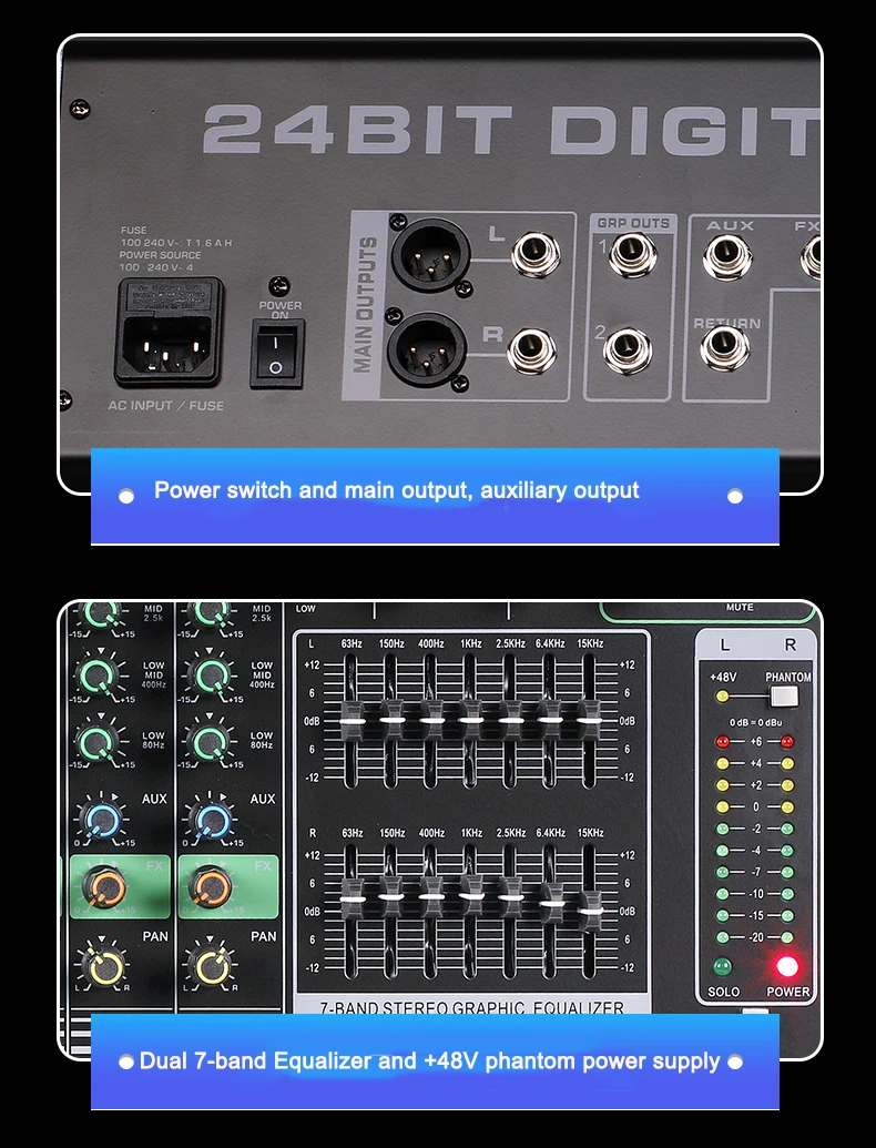 GPUB BE-18 Factory Best Selling 18 Channel Dj Professional Audio Digital Mixer Mixing Console