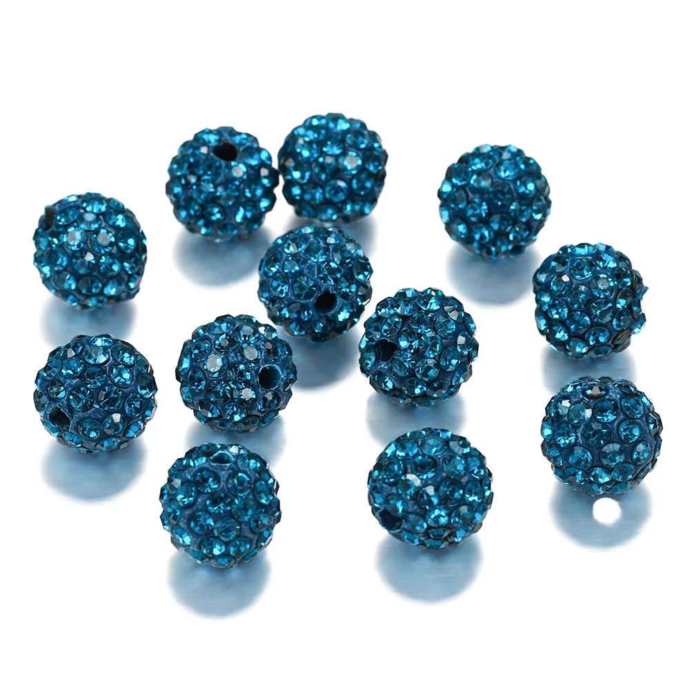 DIY Ornament Accessories 10mm High Quality Crystal Rhinestone Polymer Clay Beads For Jewelry Making