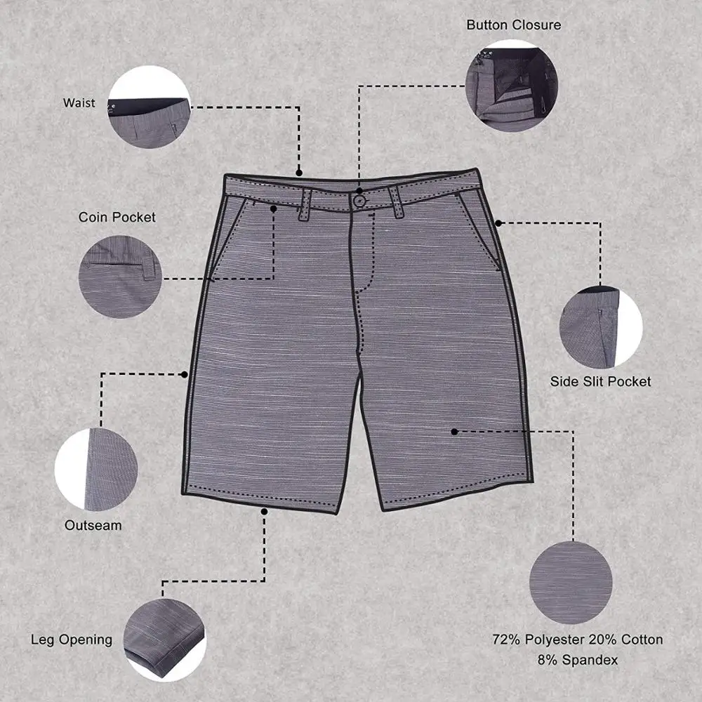 Doger Custom Logo Men Waterproof Shorts Walking Golf Shorts Polyester Waist Waterproof Hybrid Casual Shorts With Pockets