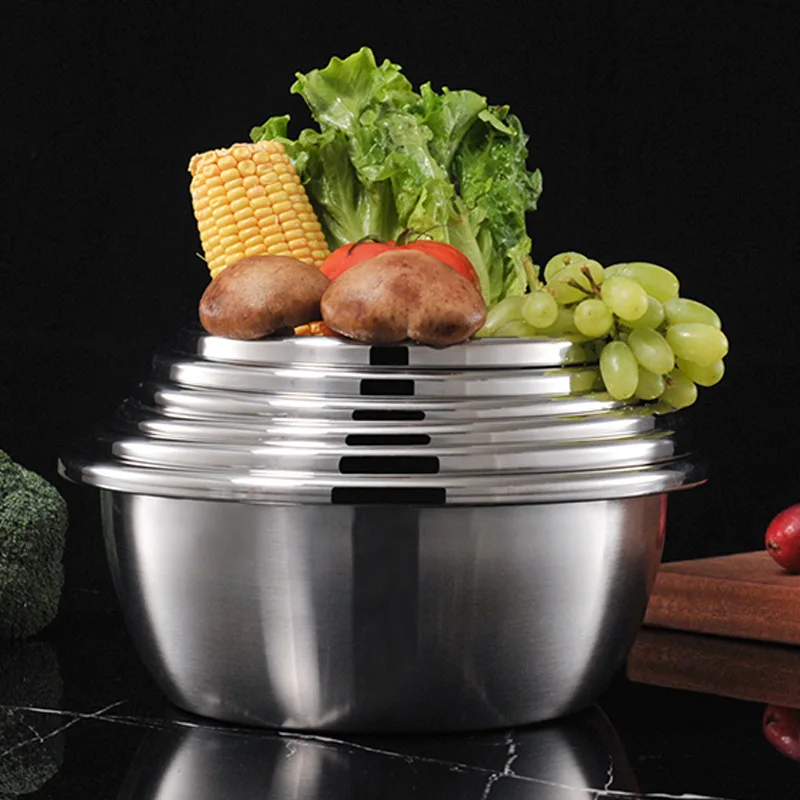 Soup Bowl Food Container Customized Stainless Steel Commercial Kitchenware Bowl Colorful Basin Kitchenware Set