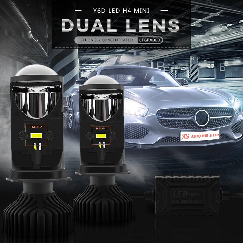 2019 New CSP Chips Y6D H4 LED Light Dual Lens 50W 8000LM 6000K White Super Brightness Motorcycle H4 LED Head Lamp With Fan