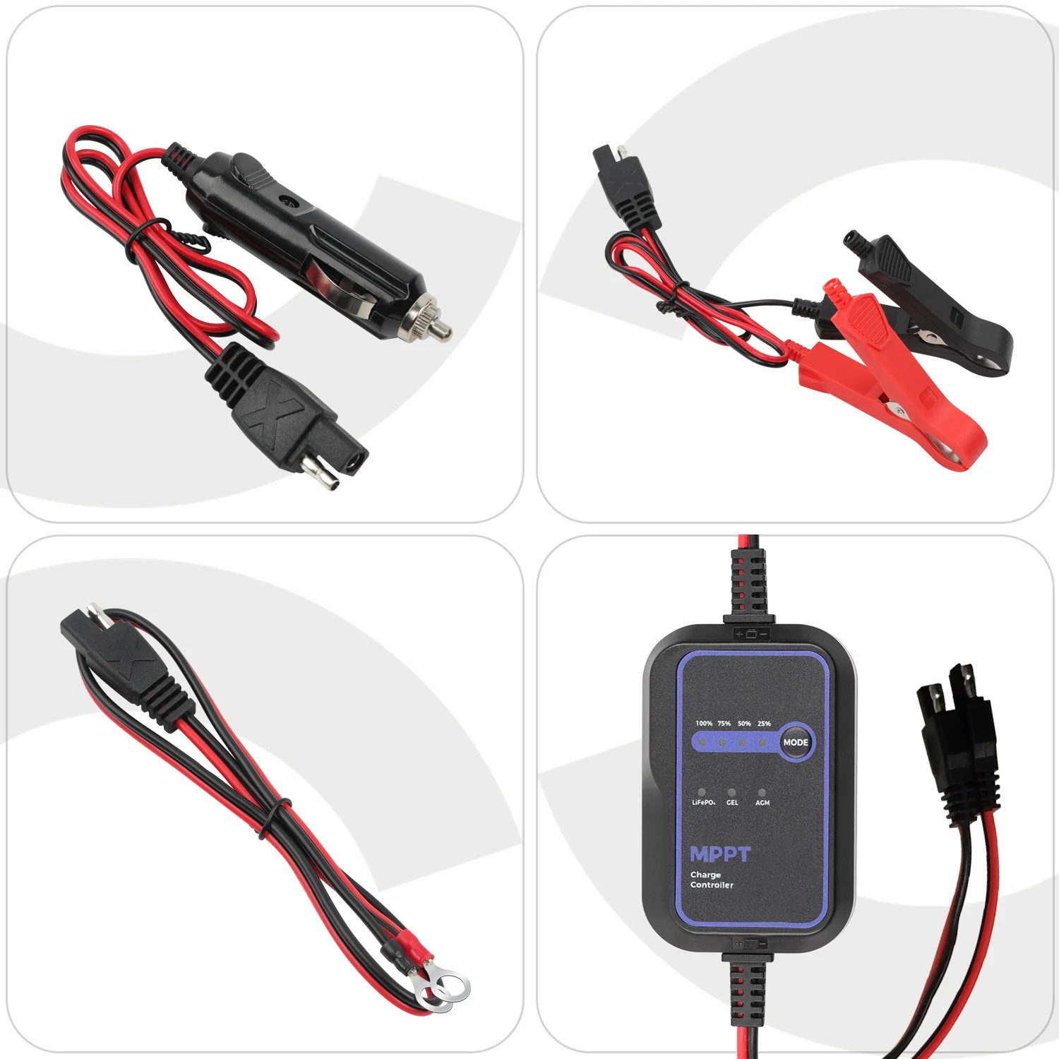 Portable 20W 12V Off-Grid Solar Power System Kit for Home and Car Use-Solar Battery Charger