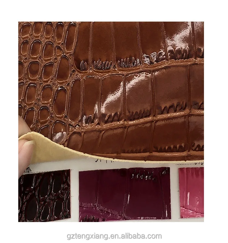 Polyurethane leather fabric embossing crocodile pu leather pu  leather for bag