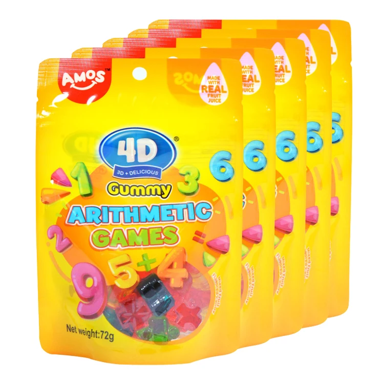 Amos Arithmetic Games Gummy Candy Fruit Flavor Bulk Energy Gummy Child Snack