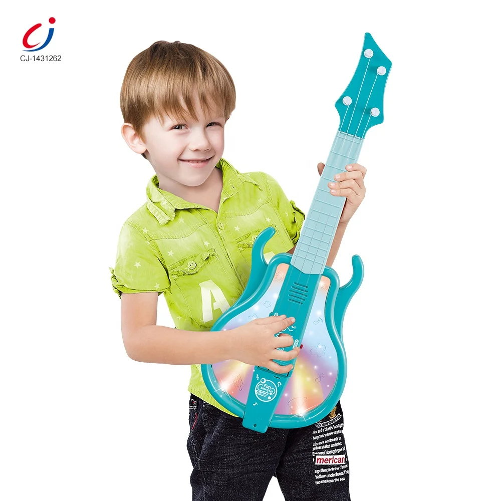 High quality plastic play musical educational guitar toys for kids with light