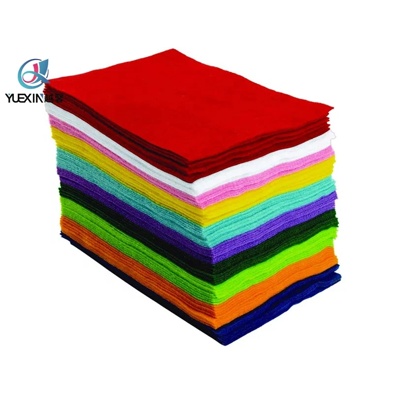 12 x 12 inches Assorted Color DIY Craft 1mm Thick Polyester Felt Squares Fabric Sheets