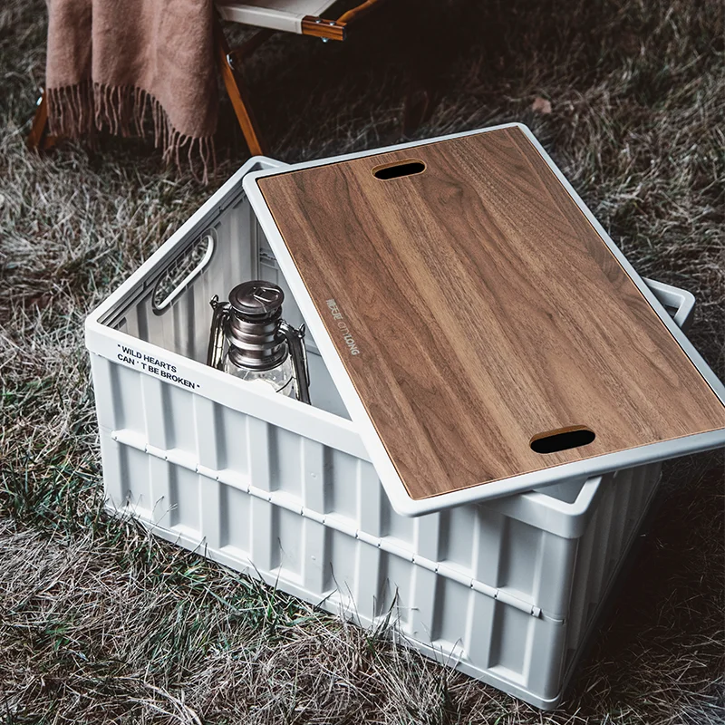 Large Capacity Multifunctional Clamshell Folding Storage Box Outdoor Folding Trolley-upgraded Version Storage Boxes Bins