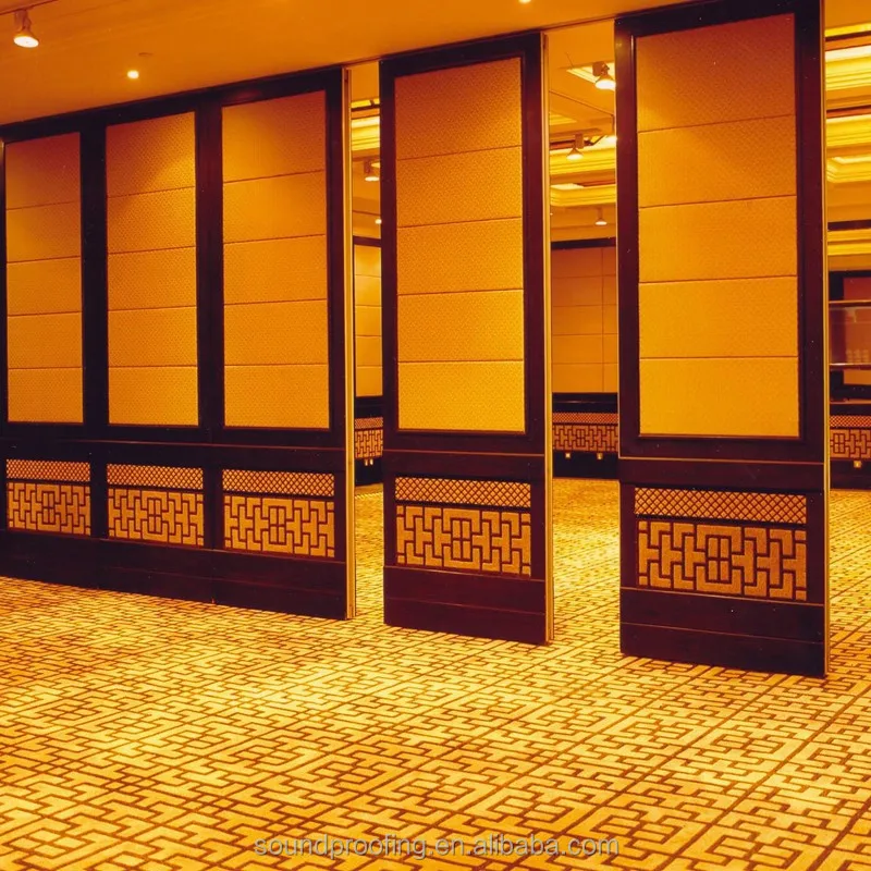 Hotel Customizable Temporary Mobile Divider Sliding Folding Wooden Acoustic Movable Wall Partitioning
