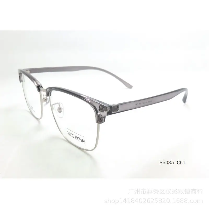Large size retro flat mirror TR90 eyebrows business glasses frame black can be matched 85085