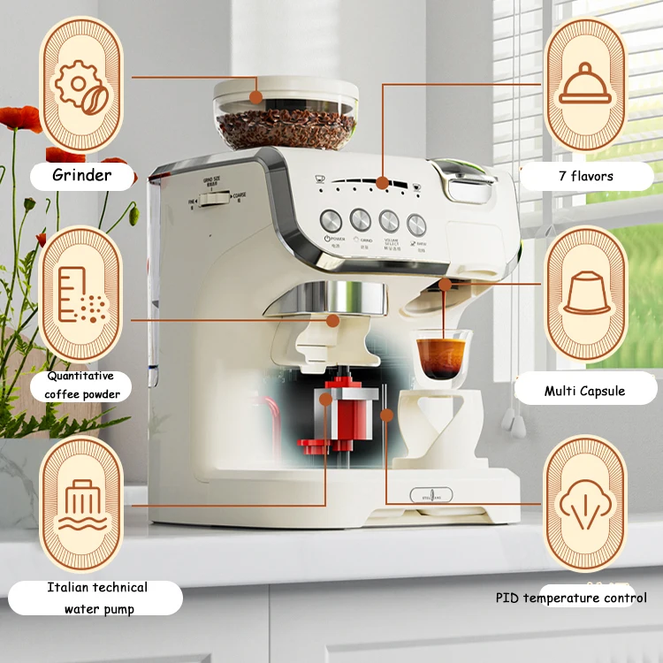 Automatic 19Bar Ese Pod Espresso Coffee Machine Krups Dolce Cafeteira NP Machine Coffee Maker