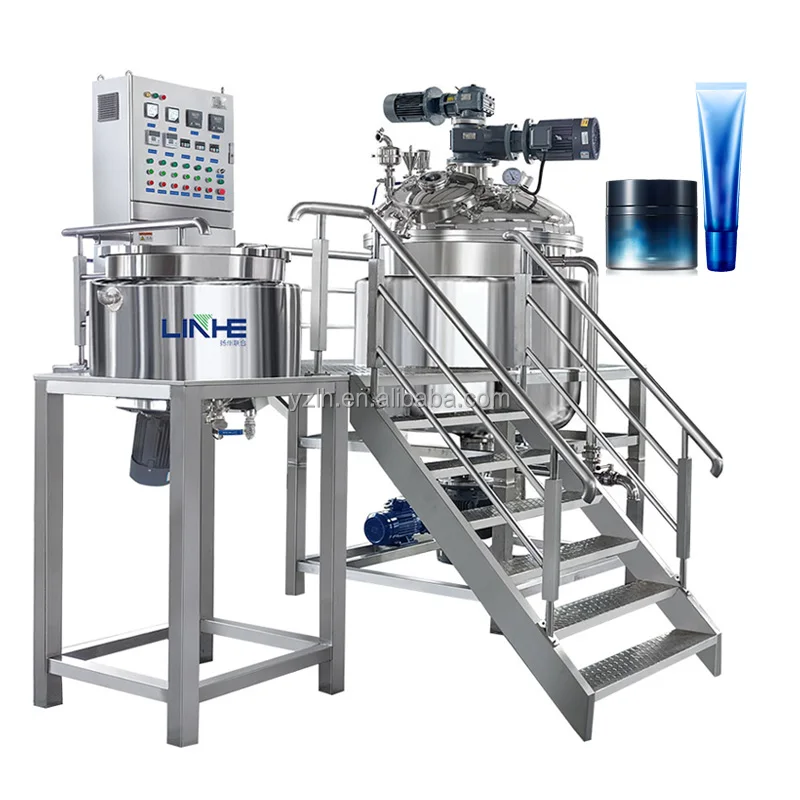 1000L Vacuum Sealed Mixing Pot Cosmetic Cream Homogenizer Oinement Stirring Tank Paste Lotion Blender Sunscreen Agitator Mixer