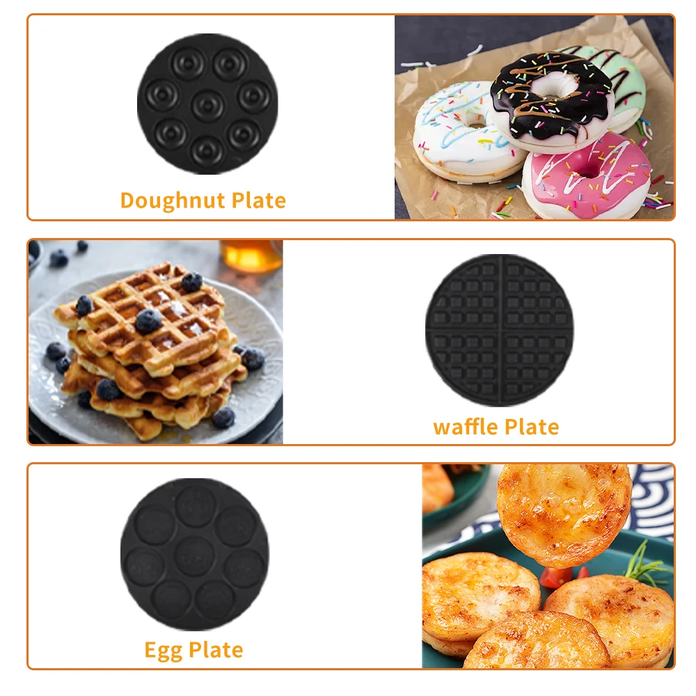 Chukang home use 1400w automatic non-stick PTFE free electric mini easy round hole doughnut shape donut waffle maker machine