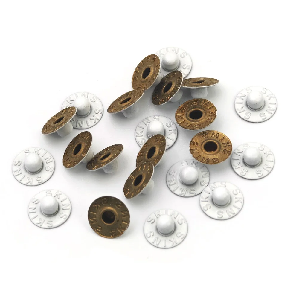 Garment Gun Stainless Steel Iron Brass Leather Denim Custom logo Cap Jeans Rivets Metal Studs Straw Hat Stud Rivet for Jeans
