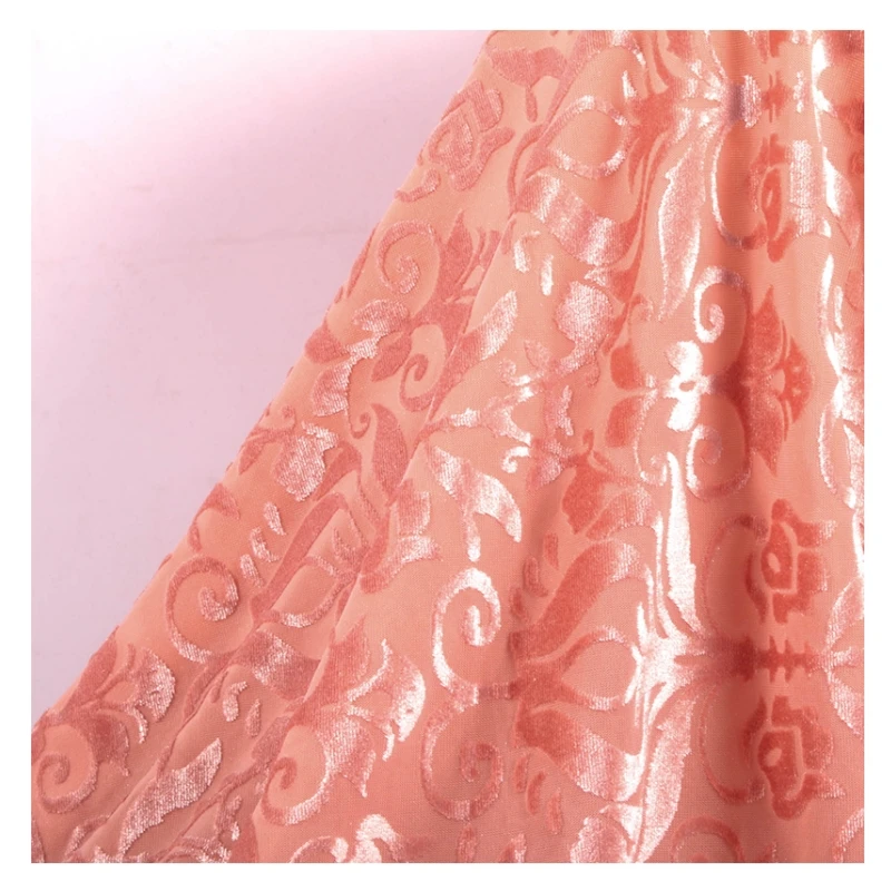 Основовязаная полиэфирная нейлоновая спандекс высокоэластичная симметричная бархатная ткань для женского платья и вечернего платья