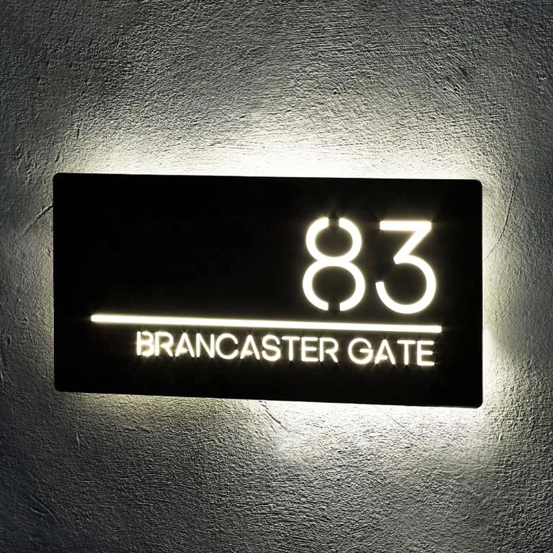 Светодиодная вывеска для квартир с адресом здания с подсветкой, табличка с номерами домов
