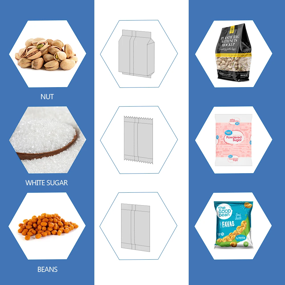 Automatic vffs chicken meat beef packing machine filling in nitrogen weighing frozen mutton chop packing machine