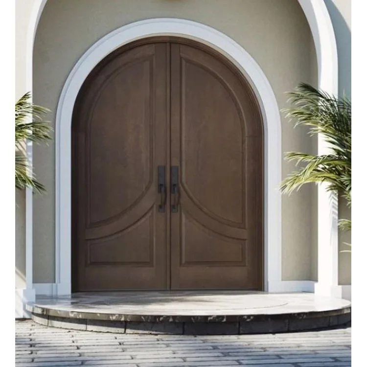 JBDhome Home Decor Custom High Grade Exterior Door Sidelights Beautiful Windows Hardwood Modern Villa Exterior Wooden Doors