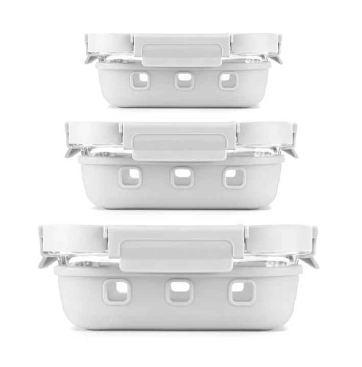 In Stock Products 6pcs Glass container set with bag and anti dropping package