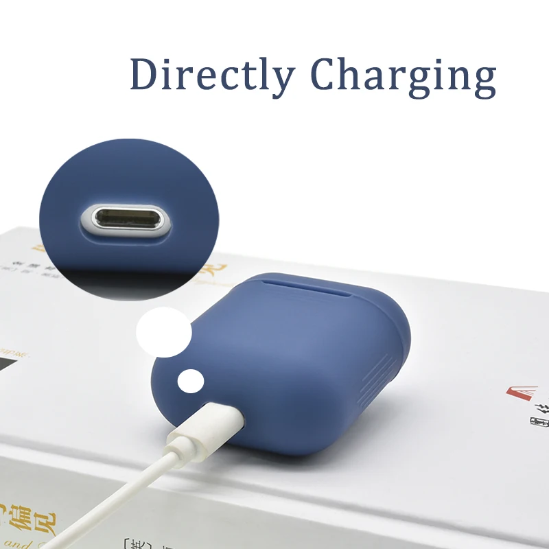 
For AirPods Case Silicone Thicke Matte Shockproof Antifall Protective Silicone Case Cover For Airpods 1 2 