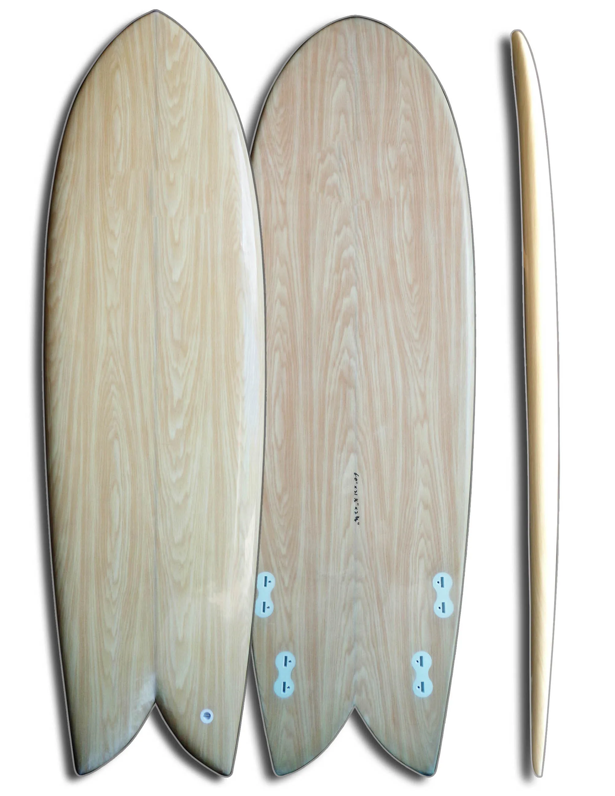 Epoxy Paulownia wood veneer surfboard epoxy shortboard fish board for sale