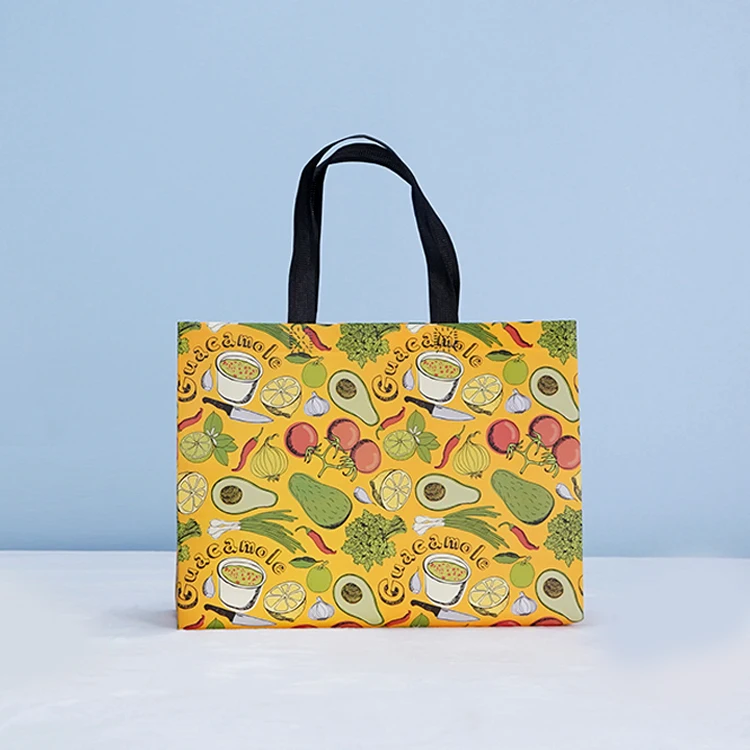 Laminated spunbound pp non woven grocery bag polypropylene spunbond handle reusable custom print nonwoven tote shopping bag